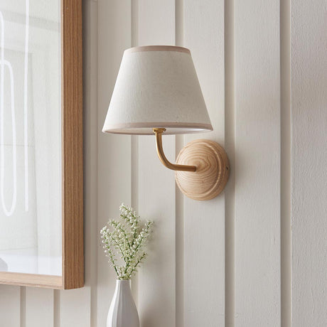 Wood Arc & Ivy 20cm Vintage white shade - Comet Lighting