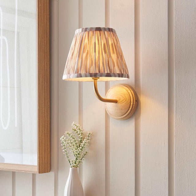 Wood Arc & Ikat 20cm Neutral shade - Comet Lighting