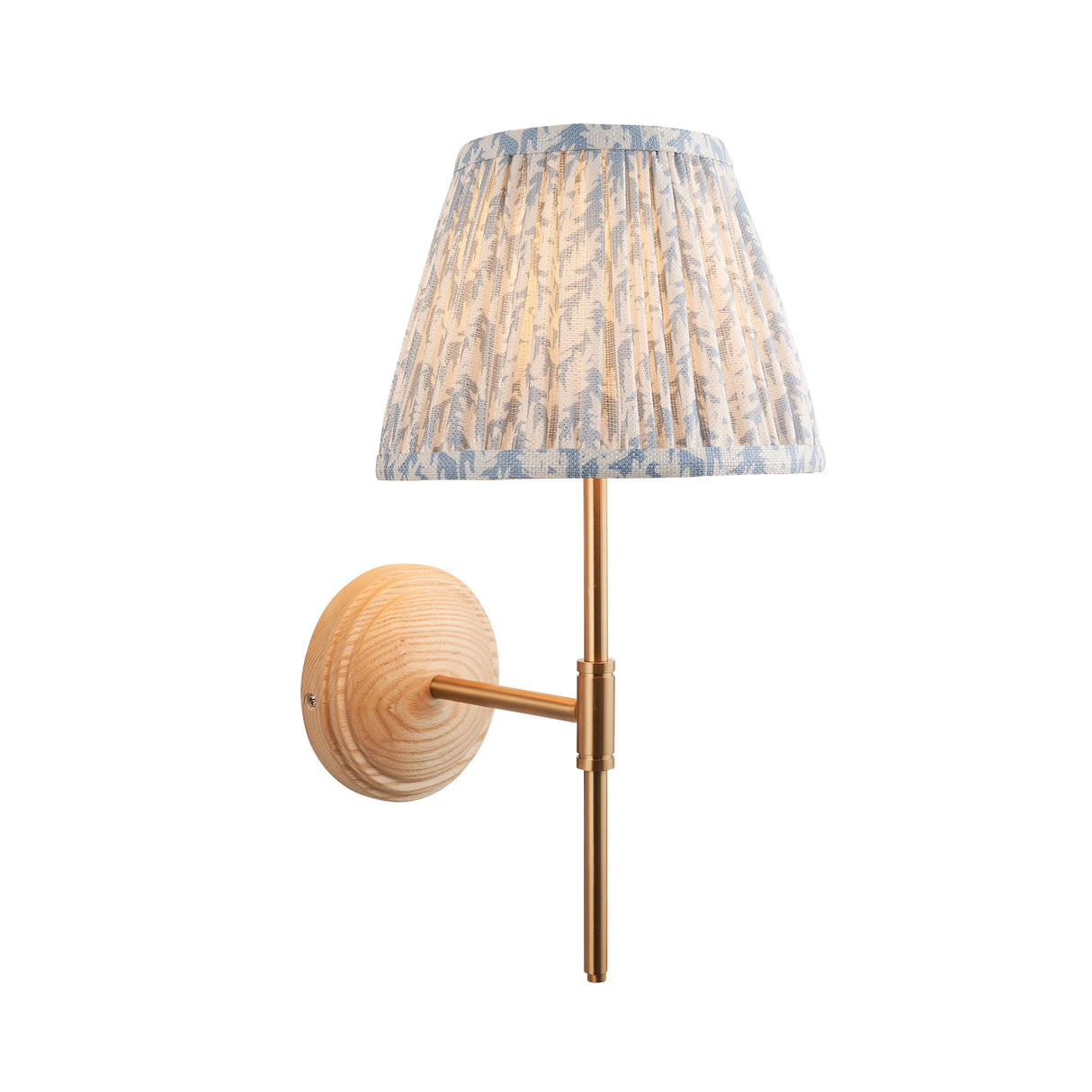 Wood T Bar & Leaf 20cm Shell bay blue shade - Comet Lighting