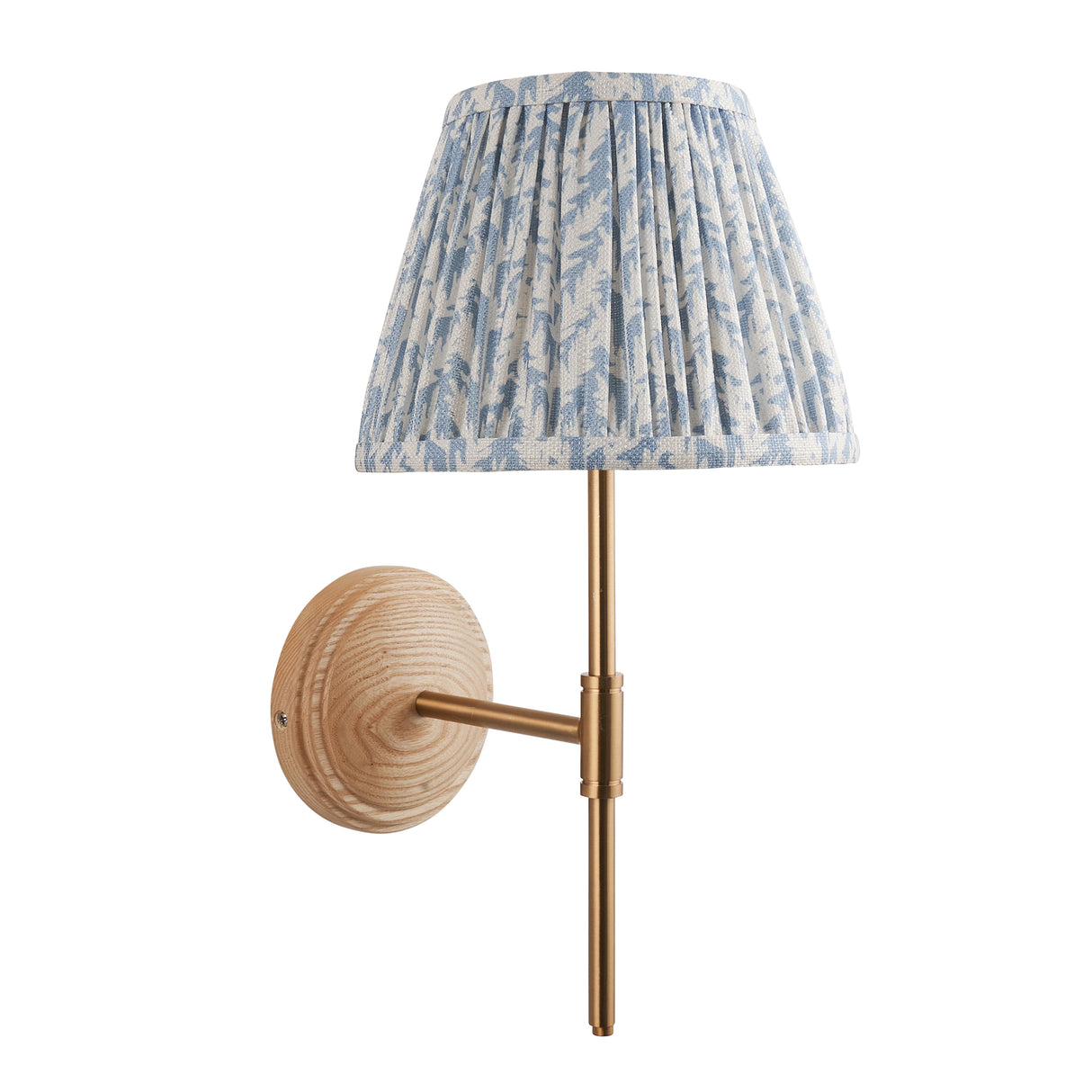 Wood T Bar & Leaf 20cm Shell bay blue shade - Comet Lighting