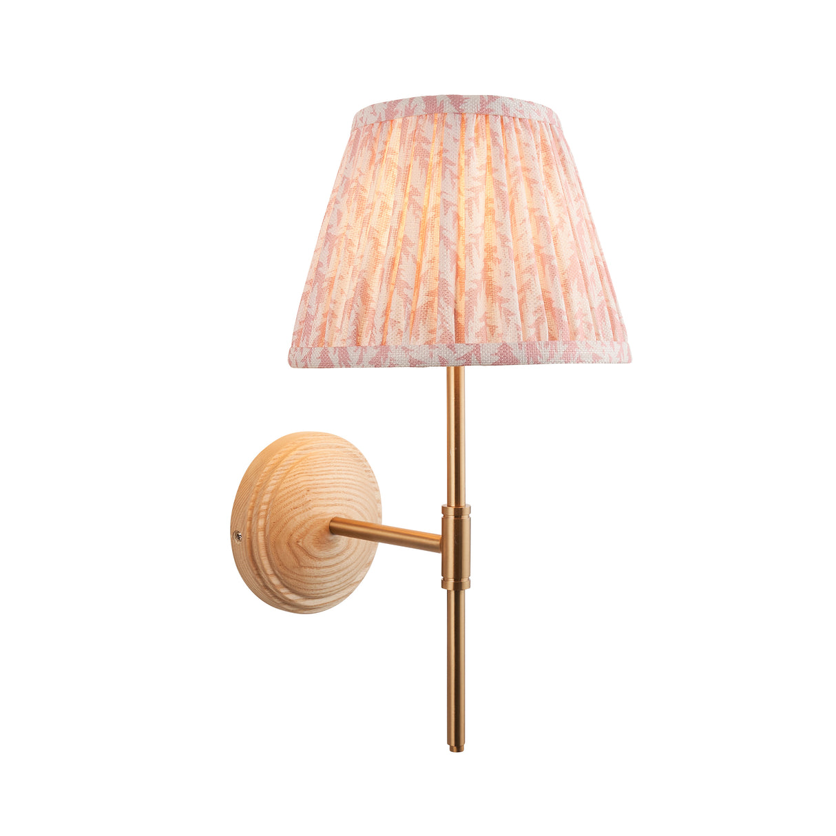 Wood T Bar & Leaf 20cm Peachy keen shade - Comet Lighting