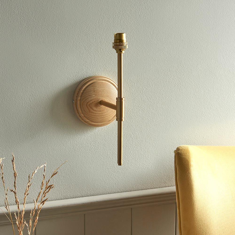 Wood T Bar & Leaf 20cm Peachy keen shade - Comet Lighting