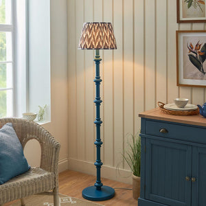 Wooden Blue Carnaby & Zigzag 35cm Pearl grey shade - Comet Lighting