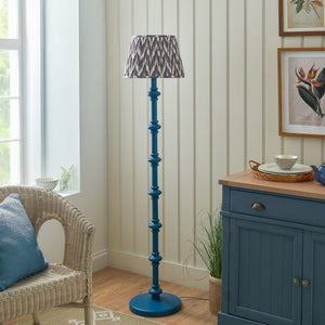 Wooden Blue Carnaby & Zigzag 35cm Pearl grey shade - Comet Lighting