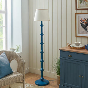 Wooden Blue Carnaby & Ivy 35cm Vintage white shade - Comet Lighting