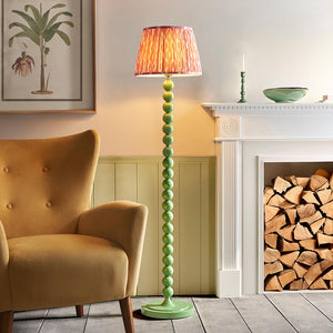 Gloss Green Higgledy & Ikat 35cm Coral pink shade - Comet Lighting