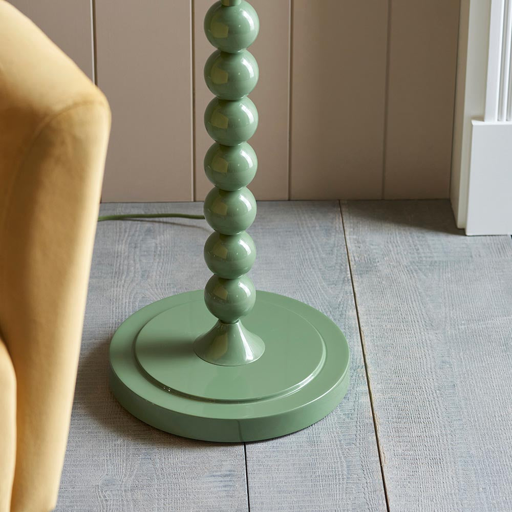 Gloss Green Higgledy & Ivy 35cm Vintage white shade - Comet Lighting