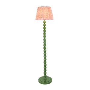 Gloss Green Higgledy & Ripple 35cm Coral pink shade - Comet Lighting