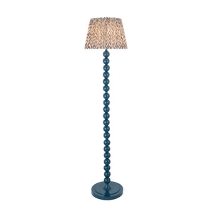 Gloss Blue Higgledy & Leaf 35cm Pearl grey shade - Comet Lighting