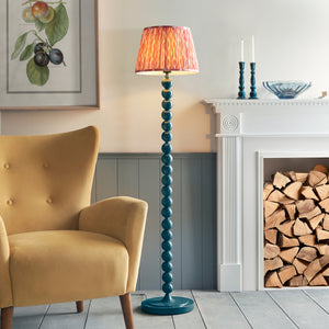 Gloss Blue Higgledy & Ikat 35cm Coral pink shade - Comet Lighting