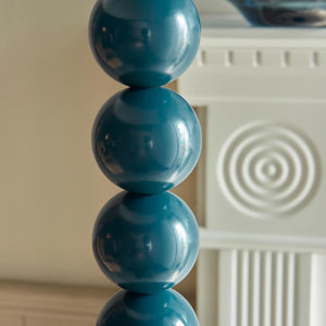 Gloss Blue Higgledy & Ikat 35cm Coral pink shade - Comet Lighting
