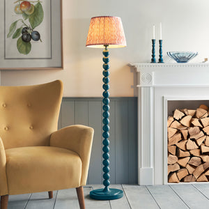 Gloss Blue Higgledy & Ripple 35cm Coral pink shade - Comet Lighting