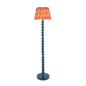 Gloss Blue Higgledy & Zigzag 35cm Apricot orange shade - Comet Lighting