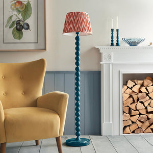 Gloss Blue Higgledy & Zigzag 35cm Apricot orange shade - Comet Lighting