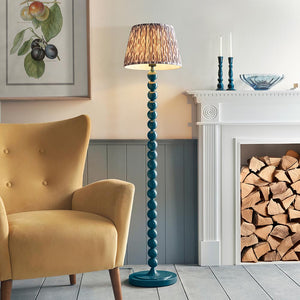 Gloss Blue Higgledy & Ikat 35cm Pearl grey shade - Comet Lighting
