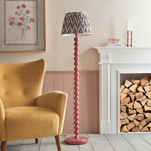 Gloss Pink Higgledy & Zigzag 35cm Pearl grey shade - Comet Lighting