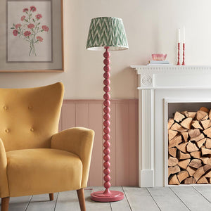 Gloss Pink Higgledy & Zigzag 35cm Cotswold green shade - Comet Lighting