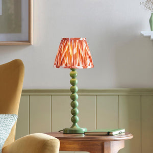 Gloss Green Higgledy & Zigzag 20cm Apricot orange shade - Comet Lighting