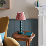 Gloss Blue Higgledy & Ikat 20cm Coral pink shade