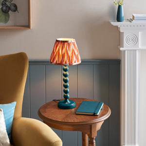 Gloss Blue Higgledy & Zigzag 20cm Apricot orange shade - Comet Lighting
