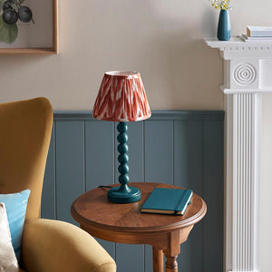 Gloss Blue Higgledy & Zigzag 20cm Apricot orange shade - Comet Lighting