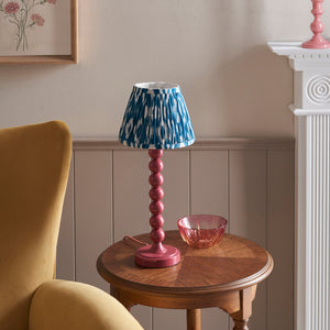 Gloss Pink Higgledy & Ikat 20cm Marlin blue shade - Comet Lighting