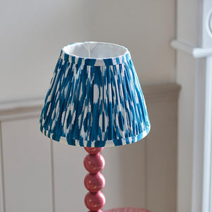 Gloss Pink Higgledy & Ikat 20cm Marlin blue shade - Comet Lighting