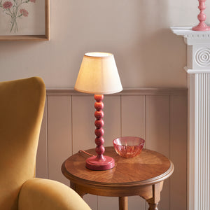 Gloss Pink Higgledy & Ivy 20cm Vintage white shade - Comet Lighting