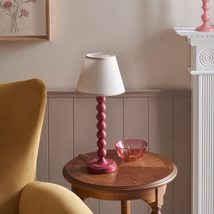 Gloss Pink Higgledy & Ivy 20cm Vintage white shade - Comet Lighting