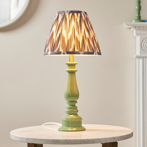 Gloss Green Myrtle & Zigzag 25cm Pearl grey shade - Comet Lighting