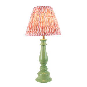 Gloss Green Myrtle & Ripple 25cm Coral pink shade - Comet Lighting