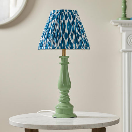 Gloss Green Myrtle & Ikat 25cm Marlin blue shade