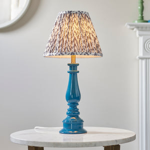 Gloss Blue Myrtle & Leaf 25cm Pearl grey shade - Comet Lighting