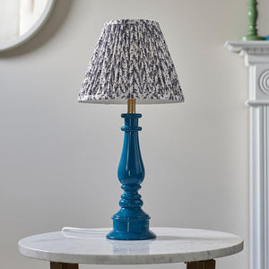 Gloss Blue Myrtle & Leaf 25cm Pearl grey shade - Comet Lighting