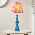 Gloss Blue Myrtle & Ikat 25cm Coral pink shade - Comet Lighting