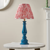 Gloss Blue Myrtle & Ikat 25cm Coral pink shade