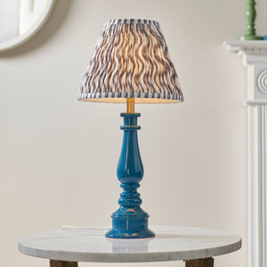 Gloss Blue Myrtle & Ripple 25cm Pearl grey shade - Comet Lighting