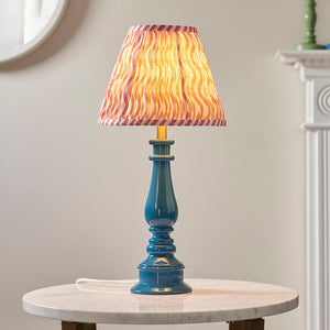 Gloss Blue Myrtle & Ripple 25cm Coral pink shade - Comet Lighting