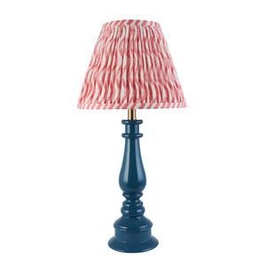 Gloss Blue Myrtle & Ripple 25cm Coral pink shade - Comet Lighting