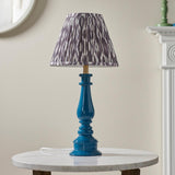 Gloss Blue Myrtle & Ikat 25cm Pearl grey shade