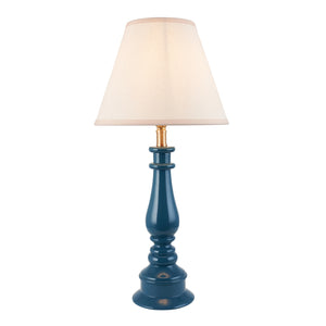Gloss Blue Myrtle & Ivy 25cm Vintage white shade - Comet Lighting