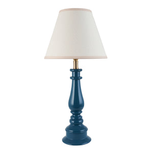 Gloss Blue Myrtle & Ivy 25cm Vintage white shade - Comet Lighting