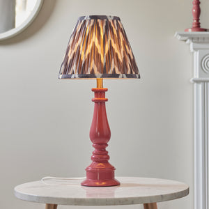 Gloss Pink Myrtle & Zigzag 25cm Pearl grey shade - Comet Lighting