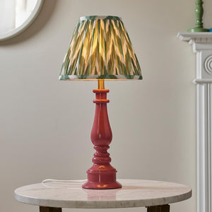 Gloss Pink Myrtle & Zigzag 25cm Cotswold green shade - Comet Lighting