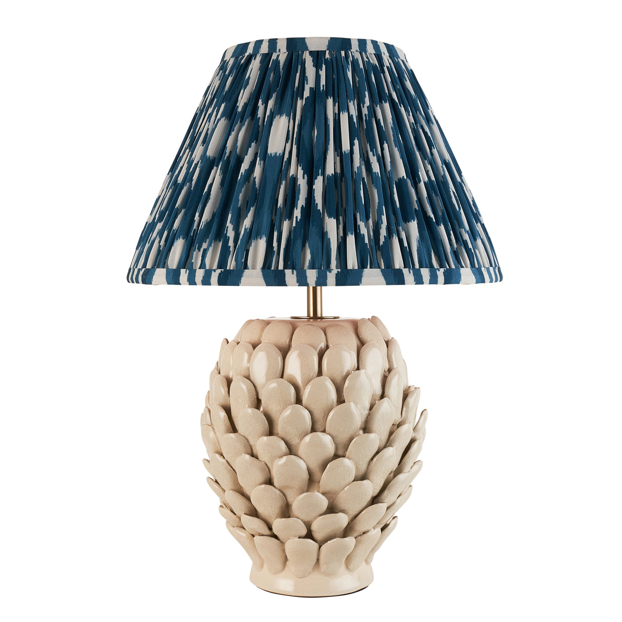 Layered Leaf & Ikat 30cm Marlin blue shade