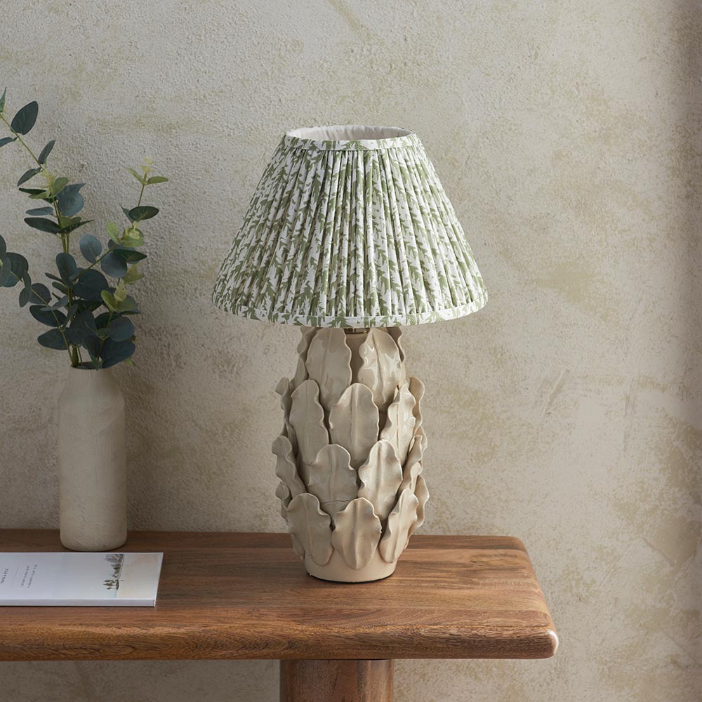 Ceramic Table Light Layered Leaf & Leaf 30cm Herb garden green shade