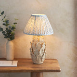 Ceramic Table Light Layered Leaf & Leaf 30cm Shell bay blue shade