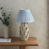 Ceramic Table Light Layered Leaf & Leaf 30cm Shell bay blue shade