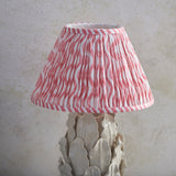 Ceramic Table Light Layered Leaf & Ripple 30cm Coral pink shade