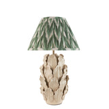 Ceramic Table Light Layered Leaf & Zigzag 30cm Cotswold green shade